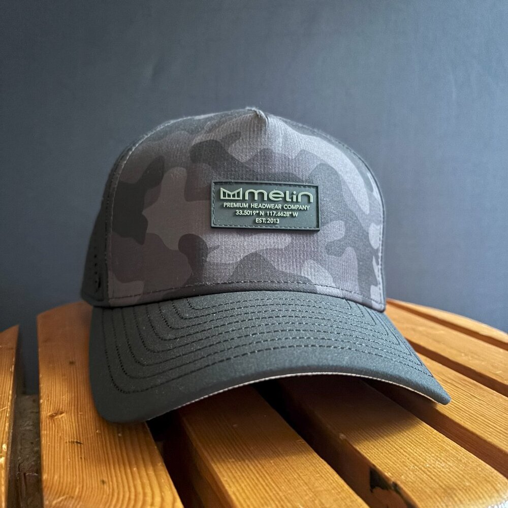 melin | Odysea Brick Hydro - Performance Snapback Hat | Black Camo Midnight